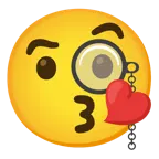 وجه يرسل قبلة + وجه مع نظارة لعين واحدة