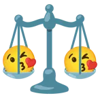 وجه يرسل قبلة + ميزان