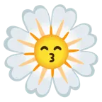 وجه يقبّل بعينين باسمتين + زهرة