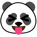 dil dışarıda ve gözler kapalı + panda
