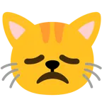disappointed face + cat face