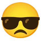 disappointed face + smiling face with sunglasses