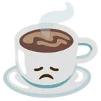 disappointed face + hot beverage