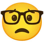 cara preocupada + cara de empollón