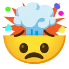 cara preocupada + cabeza explotando