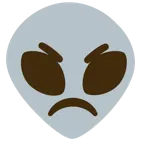 angry face + alien