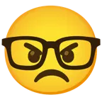 angry face + nerd face