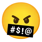 angry face + face with symbols on mouth
