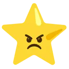 angry face + star