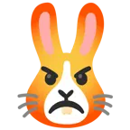 enraged face + rabbit face