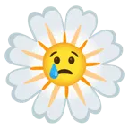 cara llorando + flor