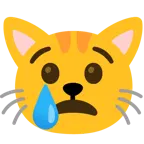 cara llorando + cara de gato
