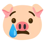 cara llorando + cara de cerdo