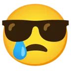 cara llorando + cara sonriendo con gafas de sol