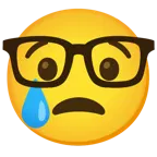 cara llorando + cara de empollón