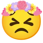 entschlossenes Gesicht + Tulpe