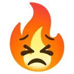 entschlossenes Gesicht + Feuer