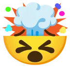cara desesperada + cabeza explotando
