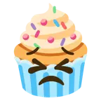 entschlossenes Gesicht + Cupcake