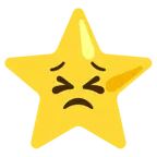 entschlossenes Gesicht + weißer mittelgroßer Stern