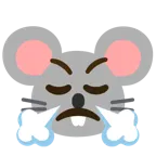 face with steam from nose + mouse face