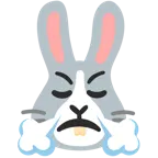 face with steam from nose + rabbit face