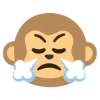 face with steam from nose + monkey face