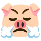 face with steam from nose + pig face