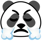 face with steam from nose + panda