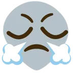 face with steam from nose + alien