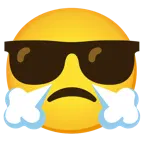 face with steam from nose + smiling face with sunglasses