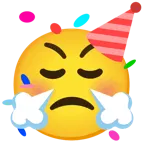 face with steam from nose + partying face