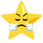 face with steam from nose + star