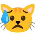 üzgün ama rahatlamış yüz + kedi yüzü