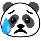 üzgün ama rahatlamış yüz + panda