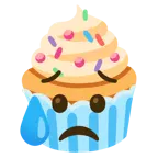 üzgün ama rahatlamış yüz + cupcake