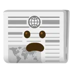 zachmurzona twarz z otwartymi ustami + gazeta