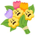 erschöpftes Gesicht + Blumenstrauß