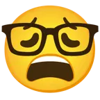 erschöpftes Gesicht + Strebergesicht