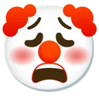 erschöpftes Gesicht + Clown-Gesicht