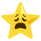 erschöpftes Gesicht + weißer mittelgroßer Stern