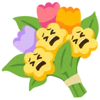 müdes Gesicht + Blumenstrauß