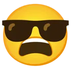 müdes Gesicht + lächelndes Gesicht mit Sonnenbrille