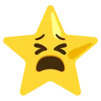 müdes Gesicht + weißer mittelgroßer Stern