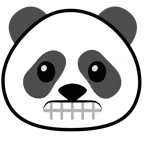dişlerini gösteren yüz + panda