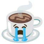 وجه يبكي بكاءً مرتفعًا + مشروب ساخن