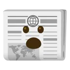 twarz z otwartymi ustami + gazeta