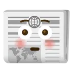 twarz z rumieńcami + gazeta