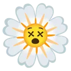 benommenes Gesicht + gelbe Blüte