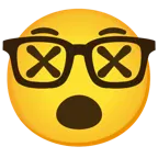 benommenes Gesicht + Strebergesicht